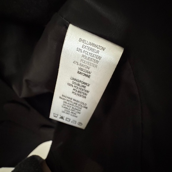 Women's Vintage Vibe Twee Black on Black Textured Polkadot Lined Peacoat Size 4 - Picture 4 of 9